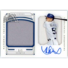 Ichiro 2019 Panini National Treasures Shadowbox Jersey Autograph Card #SS-IS 5/5