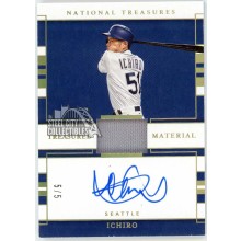 Ichiro 2020 Panini National Treasures Treasured Material Jersey Autograph Card #TMS-I 5/5