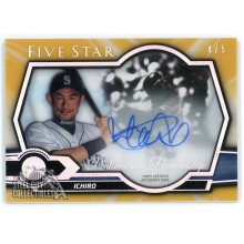 Ichiro 2021 Topps Five Star Pentamerous Penmanship Gold Autograph Card #PP-I 4/5