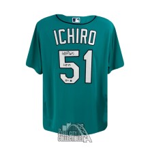 Ichiro Suzuki HOF 25 Autographed Seattle Mariners Teal Nike Baseball Jersey - BAS