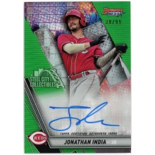 Jonathan India 2019 Bowman's Best Green Autograph Card #B19-JI 39/99