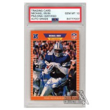 Michael Irvin 1989 Pro Set Autograph Rookie Card #89 PSA/DNA 10