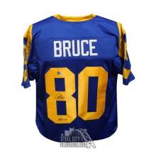 Isaac Bruce HOF 20 Autographed St Louis Custom Football Jersey - BAS COA