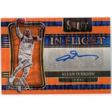 Allen Iverson 2021-22 Panini Select In Flight Orange Autograph Card #IF-AIV 8/15 (Sticker Issue)