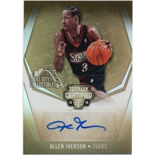 Allen Iverson 2015-16 Panini Totally Certified Gold Auto #TC-AI 4/10