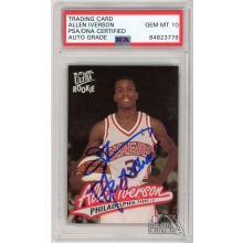 Allen Iverson 1996-97 Fleer Ultra "The Answer" Autograph Rookie Card #82 PSA/DNA 10
