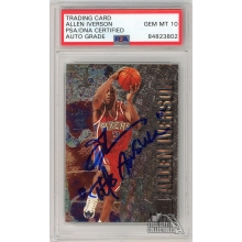Allen Iverson 1996-97 Fleer Metal "The Answer" Autograph Rookie Card #201 PSA/DNA 10
