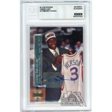 Allen Iverson 1996-97 Topps Stadium Club Shining Moments Rookie Auto Card BAS 10