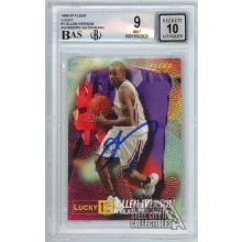 Allen Iverson 1996-97 Fleer Lucky 13 Autograph Rookie Card #1 BGS 9 BAS 10