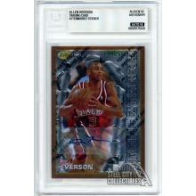 Allen Iverson 1996-97 Topps Finest Apprentices Rookie Autograph Card #69 BAS 10
