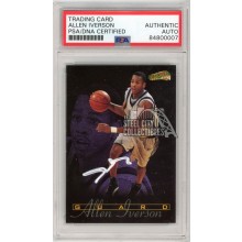 Allen Iverson 1996-97 Score Board All Sports Plus Autograph Rookie Card #179 PSA/DNA (Smear)