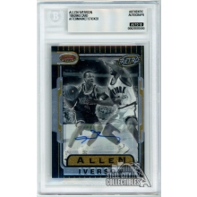 Allen Iverson 1996-97 Bowman's Best Retro Rookie Autograph Card #TB13 BAS 10