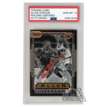 Allen Iverson 1996-97 Bowman's Best Retro Autograph Rookie Card #TB13 PSA/DNA 10 (Red)