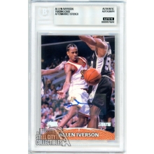Allen Iverson 1999-2000 Topps Stadium Club Autograph Card #1 BAS 10