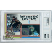 Allen Iverson 2002-03 Topps NBA Love It Live Autograph Card #LL-AI BAS 10