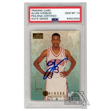 Allen Iverson 1996-97 Skybox Premium Autograph Rookie Card #85 PSA/DNA 10