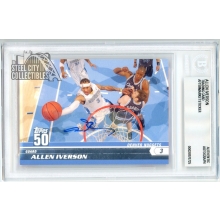 Allen Iverson 2007-08 Topps 50 Autograph Card #6 BAS Authentic