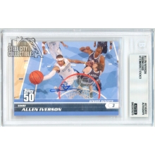 Allen Iverson 2007-08 Topps 50 Autograph Card #6 BAS 10