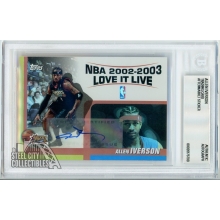 Allen Iverson 2002-03 Topps NBA Love It Live Autograph Card #LL-AI BAS Authentic