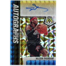 Allen Iverson 2020-21 Panini Mosaic Black Gold Autograph Card #AM-AIV 2/8