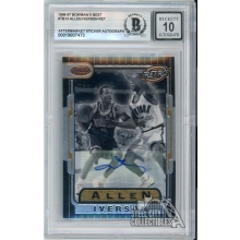 Allen Iverson 1996-97 Bowman's Best Retro Rookie Autograph Card #TB13 BAS 10