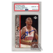 Allen Iverson 1996-97 Upper Deck From Way Downtown Autograph RC Card #350 PSA/DNA 10
