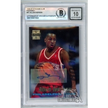 Allen Iverson 1996-97 Topps Stadium Club Rookie Autograph Card #R1 BAS 10