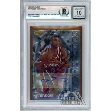 Allen Iverson 1996-97 Topps Finest Apprentices Rookie Autograph Card #69 BAS 10