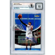 Allen Iverson 2005-06 Topps Finest Autograph Card #38 BAS 10