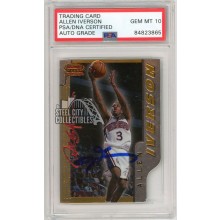 Allen Iverson 1997-98 Bowman's Best Picks Die-Cut Autograph Card #BP9 PSA/DNA 10