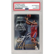 Allen Iverson 1997-98 Fleer Platinum Reprint Autograph Card PSA/DNA (Streaky Auto)