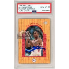 Allen Iverson 1997-98 Upper Deck UD3 Hardwood Prospects Autograph Card #14 PSA/DNA 10