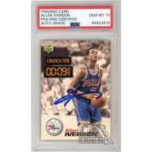 Allen Iverson 1997-98 Upper Deck Crunch Time Autograph Card #CT33 PSA/DNA 10