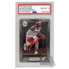 Allen Iverson 2012-13 Panini Prizm Autograph Card #187 PSA/DNA 10 (Red)