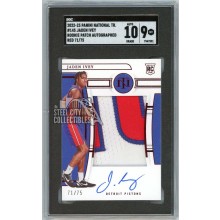 Jaden Ivey 2022-23 Panini National Treasures Red Rookie Patch Autograph Card #145 71/75 SGC 9