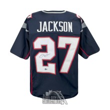 JC Jackson Autographed New England Custom Navy and Silver Football Jersey - BAS