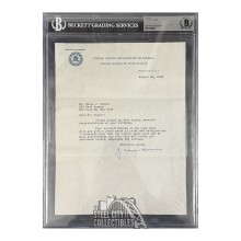 J Edgar Hoover Autographed FBI Letter - BAS (August 31st 1953)
