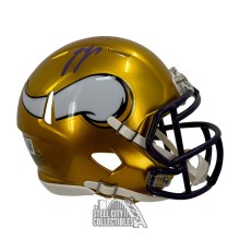 JJ McCarthy Autographed Minnesota Flash Mini Football Helmet - BAS