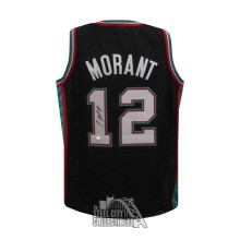 Ja Morant Autographed Memphis Custom Black Basketball Jersey - BAS