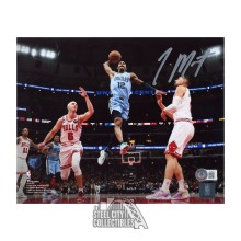 Ja Morant Autographed Memphis 8x10 Basketball Photo - BAS (Blue Jersey Dunk)