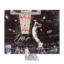 Ja Morant Autographed Memphis 8x10 Basketball Photo - BAS (White Jersey Dunk)