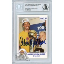 Kareem Abdul-Jabbar 1985-86 Star Lakers Champs Checklist Autograph Card #1 BAS