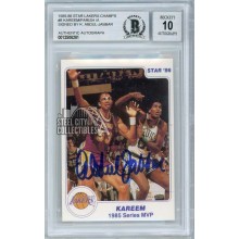 Kareem Abdul-Jabbar 1985-86 Star Lakers Champs 1985 Series MVP Autograph Card #8 BAS 10