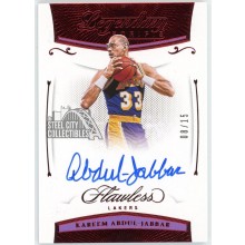 Kareem Abdul-Jabbar 2020-21 Panini Flawless Legendary Scripts Ruby Autograph Card #LEG-KAR 8/15