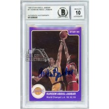 Kareem Abdul-Jabbar 1985-86 Star World Champs Autograph Card #11 BAS 10