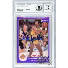 Kareem Abdul-Jabbar 1985-86 Star League Leader Autograph Card #15 BAS 10