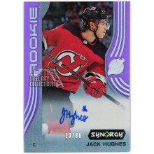 Jack Hughes 2019-20 Upper Deck Synergy Purple Rookie Autograph
