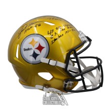 Jack Ham 5 Inscriptions Autographed Pittsburgh Flash Replica Full-Size Football Helmet - BAS (Black Ink)