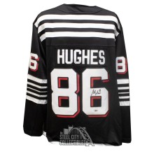 Jack Hughes Autographed New Jersey Alternate Black Fanatics Hockey Jersey - Fanatics