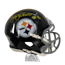 Jack Lambert HOF 90 Autographed Pittsburgh Steelers 63-76 Throwback Mini Football Helmet - BAS